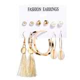 Fashion Multiple Tassel Hoop Dangle Earrings Set GATTARA