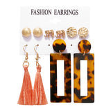 Fashion Multiple Tassel Hoop Dangle Earrings Set GATTARA