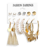 Fashion Multiple Tassel Hoop Dangle Earrings Set GATTARA