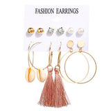 Fashion Multiple Tassel Hoop Dangle Earrings Set GATTARA