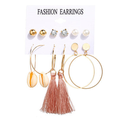 Fashion Multiple Tassel Hoop Dangle Earrings Set GATTARA