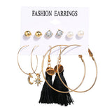 Fashion Multiple Tassel Hoop Dangle Earrings Set GATTARA