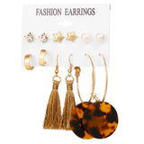 Fashion Multiple Tassel Hoop Dangle Earrings Set GATTARA