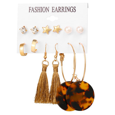 Fashion Multiple Tassel Hoop Dangle Earrings Set GATTARA