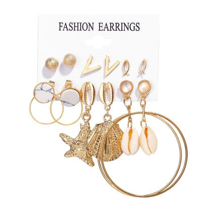 Fashion Multiple Tassel Hoop Dangle Earrings Set GATTARA