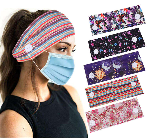 Ethnic Button Headband Nurse Facemask GATTARA