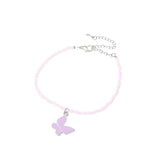 Trendy Stylish Candy Purple Butterfly Beaded Bracelet GATTARA