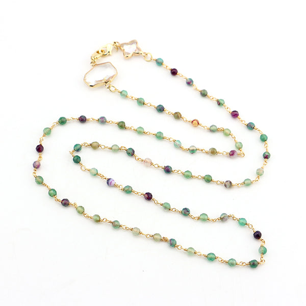 Natural Gemstone Glasses Strap with Gold Chain GATTARA