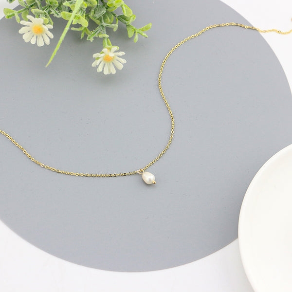 Freshwater Pearl Necklace Choker | Simple Gold Necklace | GATTARA