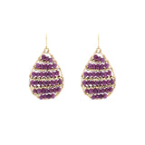 Luxury Tiny Gemstone Beaded Teardrop Earrings GATTARA