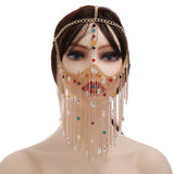 Sparkly Crystal Face Covering Masquerade Jewelry GATTARA