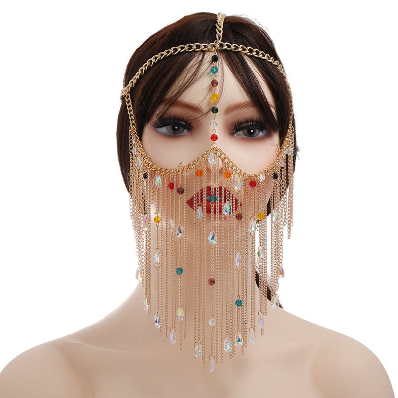 Sparkly Crystal Face Covering Masquerade Jewelry GATTARA