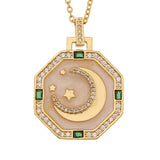 Personality Gold Plated Enamel Pendant Necklace GATTARA