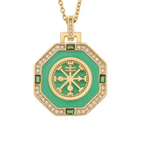 Personality Gold Plated Enamel Pendant Necklace GATTARA