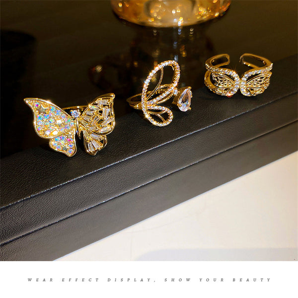 Gold Butterfly Finger Ring | Simple Ring Designs for Female | GATTARA