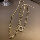 Golden Necklace Hiphop | Double Layered Pendant | GATTARA